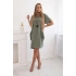 Dámské šaty s kapsami a přívěskem 29473 světlá khaki - Kesi