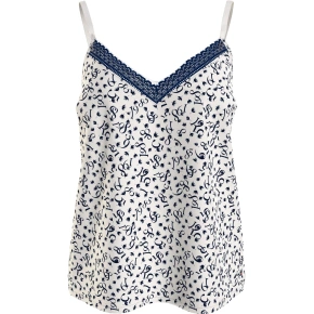 Dámský pyžamový top WOVEN CAMI PRINT UW0UW05006 02X  bílý s potiskem - Tommy Hilfiger