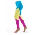 Dámské dlouhé sportovní legíny Rio A6102 modrá/žlutá/růžová - Litexo