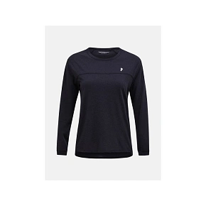 Tričko PEAK PERFORMANCE W Trail Wool Blend LS, černé