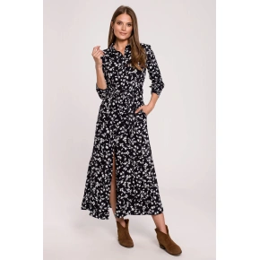 Dámské šaty K117 Model 1 Černá s bílou - Makover