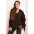 Dámská blůza z viskózy tmavě hnědá - FPrice