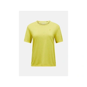 Dámské tričko PEAK PERFORMANCE W Wool-Blend Shortsleeve, žlutá barva Dámské tričko PEAK PERFORMANCE W Wool-Blend Shortsleeve, žlutá barva