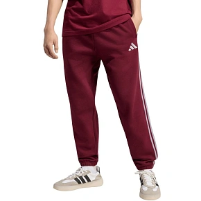 Pánské kalhoty adidas Essentials 3-Stripes Fleece Tapered Cuffed v barvě bordó KY4134