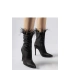 Dámské kotníkové boty na podpatku 9582 Černá - Super mode