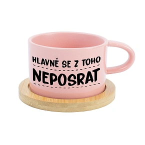 HLAVNĚ SE Z TOHO NEPOSRAT - růžový hrníček makronka 200 ml