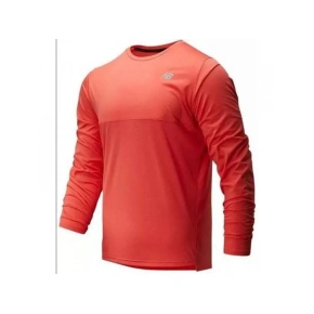 Pánské funkční triko s dlouhým rukávem MT93182 červeno-oranžová - New Balance