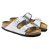 Dámské stříbrné žabky Birkenstock Arizona Birko-Flor Silver regular wide (1012282)