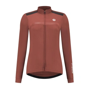 Rogelli dámský dres s dlouhým rukávem MONO hnědý L