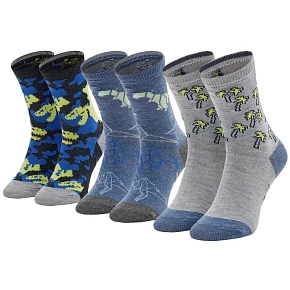 Skechers 3PPK Chlapecké ležérní ponožky, které ve tmě svítí SK41078-9303, vícebarevné, velikost 27–30 Skechers 3PPK Chlapecké ležérní ponožky, které ve tmě svítí SK41078-9303, vícebarevné, velikost 27–30