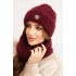 Dámská souprava čepice a šály bordó - K-Fashion