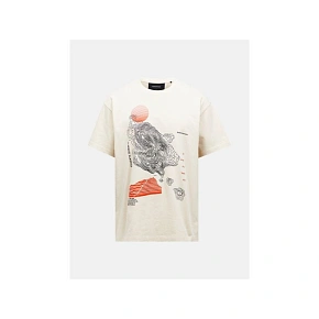 Tričko PEAK PERFORMANCE M Graphic Tee v pískové barvě Tričko PEAK PERFORMANCE M Graphic Tee v pískové barvě