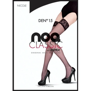 Dámské samodržící punčochy Knittex Nicole 15 den Černá - Knittex NOQ Dámské samodržící punčochy Knittex Nicole 15 den Černá - Knittex NOQ