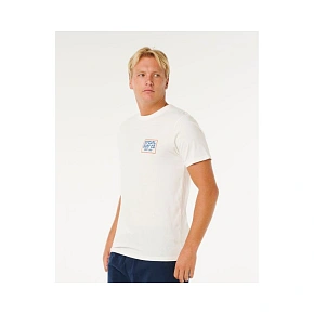 Pánské tričko RIP CURL Pacific Rinse Sunrise Tee, bílé Pánské tričko RIP CURL Pacific Rinse Sunrise Tee, bílé