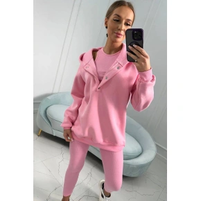 Sada mikiny, topu a legín 24349 světle růžová -Kesi