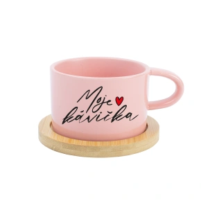 MOJE KÁVIČKA - růžový hrníček makronka 200 ml