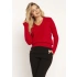 Dámský svetr s dlouhým rukávem Swe243 Red - MKN
