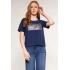 Dámské tričko s ozdobným panelem TSH0083-013 tmavě modrá - Monnari