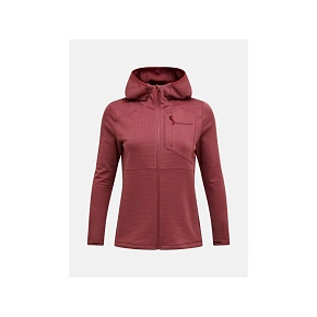 Dámská mikina PEAK PERFORMANCE W Trail Polartec Power Grid Zip Hood, červená Dámská mikina PEAK PERFORMANCE W Trail Polartec Power Grid Zip Hood, červená