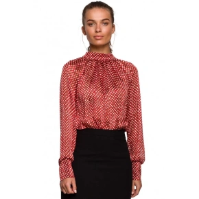 Šifonová halenka S235 model 2 Červená - Stylove