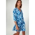 Šaty s potiskem a knoflíky 20449 bílo-modré - Vamp