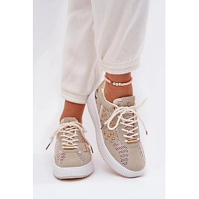Dámská sportovní obuv YY-157 béžová s bílou - Step in style