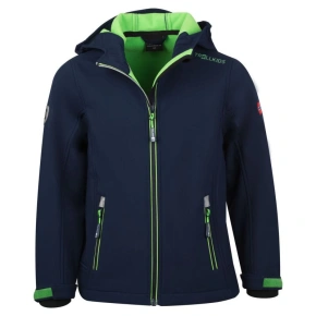 TrollKids Dětská softshellová bunda Trollfjord Jacket navy/light green s reflexními prvky navy blue (161-120)