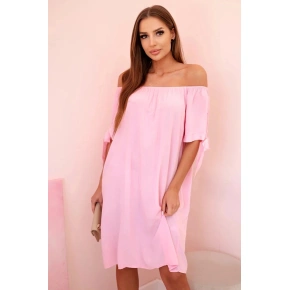 Dámské viskózové šaty 81785 cukrově růžové - Kesi