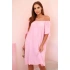Dámské viskózové šaty 81785 cukrově růžové - Kesi