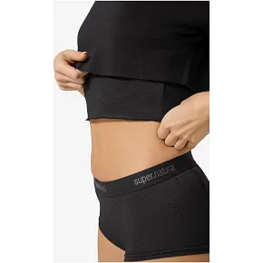 Koszulka z krótkim rękawem damska SUPER.NATURAL W CROP TEE czarna Koszulka z krótkim rękawem damska SUPER.NATURAL W CROP TEE czarna