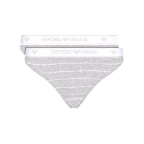 Dámské kalhotky 163334 1P219 04148 šedá - 2 pack - Emporio Armani