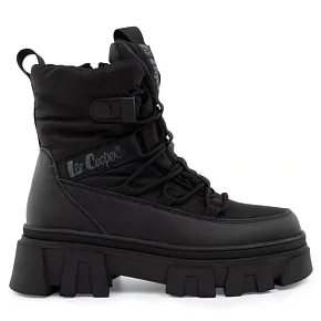 Lee Cooper buty zimowe damskie czarne ocieplane botki na zamek dámské