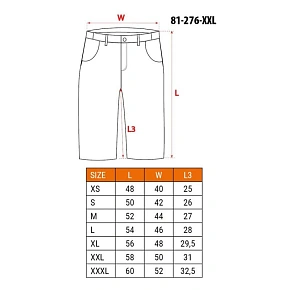 Šortky PREMIUM, 62 % bavlna, 35 % polyester, 3 % elastan, velikost XXL Šortky PREMIUM, 62 % bavlna, 35 % polyester, 3 % elastan, velikost XXL