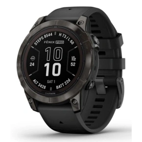 Garmin Fenix 7 Pro 47mm Sapphire Solar Carbon Gray DLC Titanium s černým řemínkem Garmin Fenix 7 Pro 47mm Sapphire Solar Carbon Gray DLC Titanium s černým řemínkem