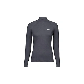 Cyklistické tričko POC W's Layer Merino Mock Neck Jersey, šedé