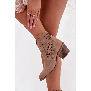 Dámské kovbojky HY61-8012 béžové - S.Barski