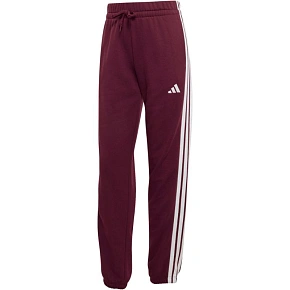 Spodnie damskie adidas Essentials 3-Stripes French Terry Cuffed bordowe KR1029 dámské Spodnie damskie adidas Essentials 3-Stripes French Terry Cuffed bordowe KR1029 dámské