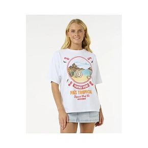 Tričko RIP CURL Cove Heritage Tee, bílé Tričko RIP CURL Cove Heritage Tee, bílé