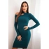 Dámské šaty z úpletu s dlouhým rukávem a asymetrickým výstřihem ZS3039 34956 mořská - Kesi