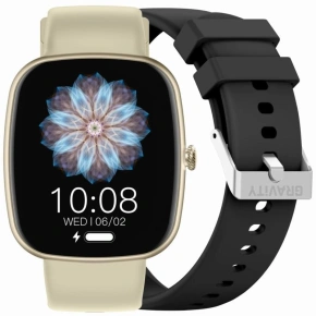 Dámské chytré hodinky GRAVITY GT18-7 béžový silikonový řemínek + černý řemínek Dámské chytré hodinky GRAVITY GT18-7 béžový silikonový řemínek + černý řemínek