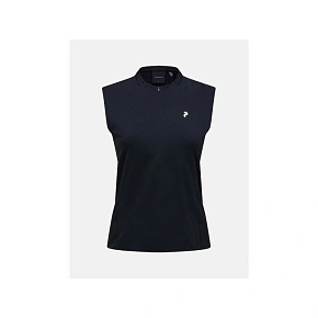 Dámské tričko PEAK PERFORMANCE W Mountainbreath Sleveless Polo, černá barva Dámské tričko PEAK PERFORMANCE W Mountainbreath Sleveless Polo, černá barva