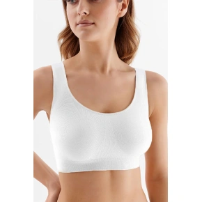 Dámská bezešvá podprsenka Top Tank Seamless S103 Bílá - Gabriella