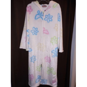 Dámský 3/4 župan kapuce/zip - květy - Vestis Dámský 3/4 župan kapuce/zip - květy - Vestis