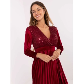 Dámské společenské šaty IT SK 16919.04P bordó - FPrice