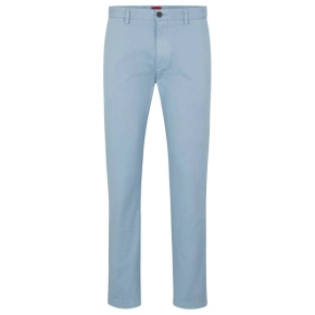 Pánské dlouhé kalhoty Hugo Boss slim fit z elastického bavlněného gabardénu modré barvy (50468314-451)