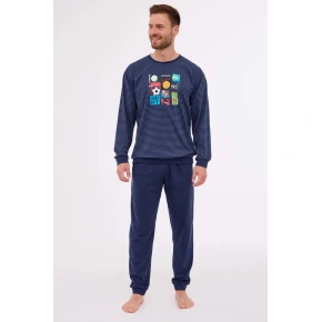 Pánské pyžamo  WINNER 308/258 Tmavě modrá vzor - Cornette