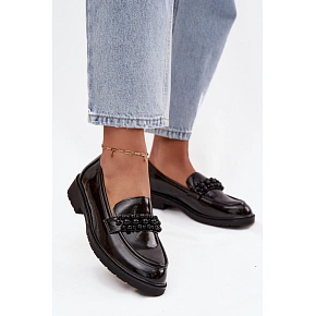 Dámské lakované mokasíny HY52-541 Černá - S.Barski
