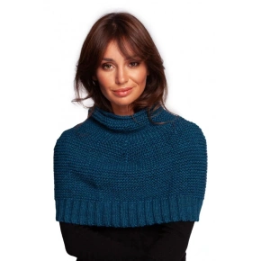 BK099 Pletená komínová šála petrolejově modrá -Moe