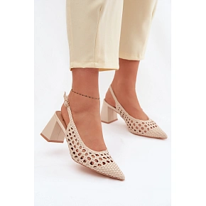 Dámské kožené sandály D-002 Kedira krémové - Bellucci