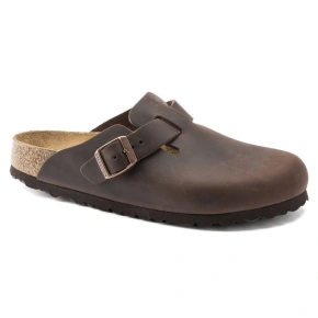 Dámské/pánské žabky Birkenstock Boston Habana z olejované kůže regular wide (0860131)